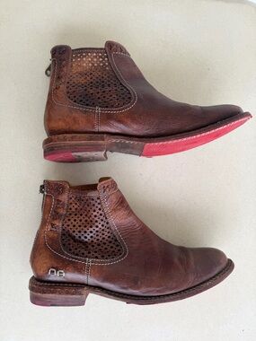 Bed Stu Women's Baylene Teak Driftwood Leather Ankle Booties Size 10